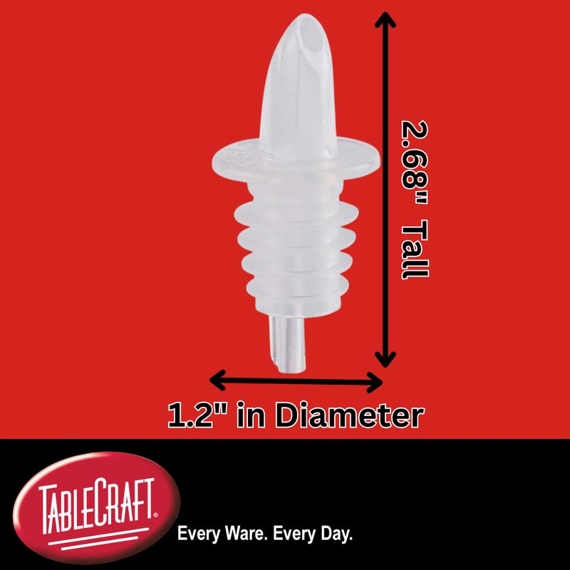 TableCraft 35C Cash & Carry Free Flow Pourer, Economy, Hand wash only, Plastic, Clear, BPA Free (Priced per Each, Packed 12 pourers per polybag) - Image 2